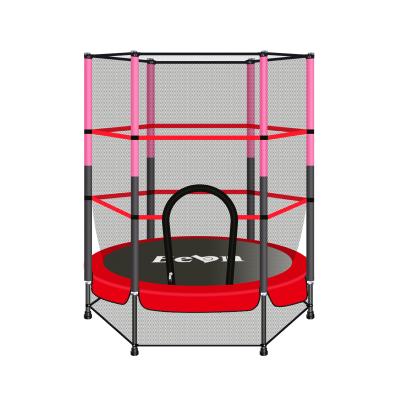 China Safety Christmas Gift Professional Indoor Kids Round Trampolines Jumping Trampoline Bed With Safety Net for sale