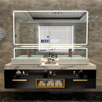 China Modern Hot Sale Bathroom Wall Mirror LED Smart TV Waterproof Vanity Mirror For Hotel Bathroom Mirror for sale