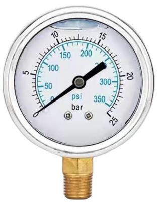 China Wholesale Copper Alloy Factory Stainless Steel Diaphragm 60mm Dial Diameter Sealed Oil Filled Pressure Gauge for sale