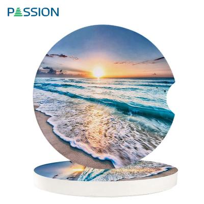 China Viable Wholesale Custom Design Sublimation Blank Ceramic Car Drink Coaster Car Mats for sale