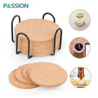 China Sustainable Wholesale Custom Design Round Empty Cork Coasters For Drinks for sale