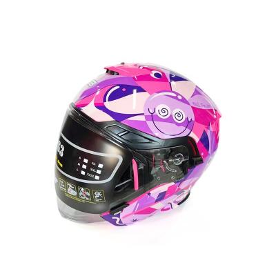 China Beautiful New Design High Quality Safety Double Lens Pink Motorcycle Helmet for sale