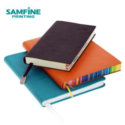 China Noted Custom Design Logo PU Leather Flexible Binding Hardcover A5 Notebook Wholesale for sale