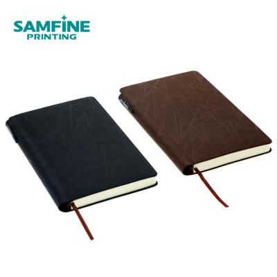 China Noted size meeting custom desk stationary PU leather cover writing business diary agenda book. for sale