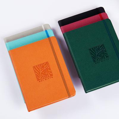 China paper & Custom cardboard PU cover embossed logo design wholesale journal notebook printing factory 2022 for sale