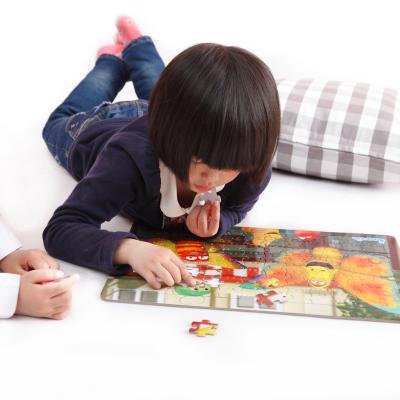 China Toy China Custom Kids Children Animal Die Cut Creative Cardboard Puzzle Mini Paper Shape Coloring Picture Cartoon for sale