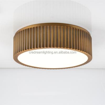 China New Arrival 24W Nordic Modern Integral Light 2700K LED Copper Ceiling Lamp With Opal Matte Glass Shade for sale