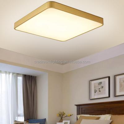 China Contemporary Modern Copper Room Outdoor Mounted Indoor Living Room Led Square Ceiling Lamps Lighting for sale