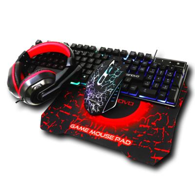 China New Model Metal Gaming Set 4 In 1 E-sports Mechanical Keyboard And Mouse Headset Keyboard Mouse Compatible With Multiple Systems for sale