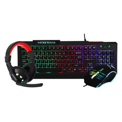 China Wholesale Hot Selling Metal Factory Multimedia 4 Keys In 1 Gaming Keyboard Set RGB Gaming Keyboard And Mouse Combo For PUBG LOL Gamer for sale