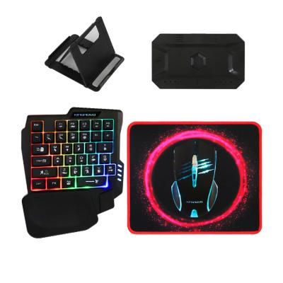 China Metal ot sell one set 5 IN 1 mobile game combo for IOS&Android mix game pro wireless converter with mouse and keyboard pad for sale