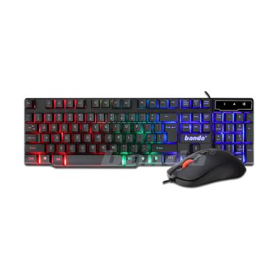 China Waterproof Travelcool Wired RGB Illuminated Keyboard and Mouse Set Designer RGB Gaming Keyboard and Mouse for Computer Gamer for sale