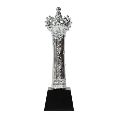 China Asia Wholesale OEM Resin Trophy Craft, Silver Resin Dish Resin Trophy With LOGO And Base for sale