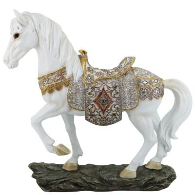 China Europe BSCI factory customized resin tabletop sculpture, handmade vintage polyresin horse figurine for sale