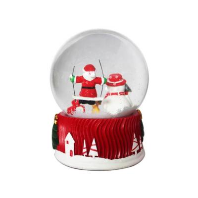 China Europe Cheap Christmas Snowflake 100mm Wholesale Unique Decorative Resin Santa Claus Water Snow Glass Antique Globes And Beautiful for sale