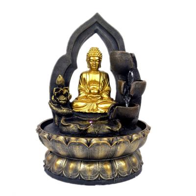 China China Table Decor Resin Polyresin Budas Indoor Fengshui Buddha Statue Inside Water Fountain With LED Light for sale