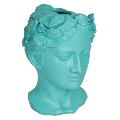 China Wholesale Minimalist Home Decor Tabletop Indoor Venus Head Resin Flower Vase for sale