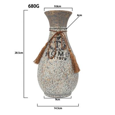 China Chinese Handmade Home Decor Matte Europe Living Room Pottery Nordic Antique Ceramic Flower Vase for sale