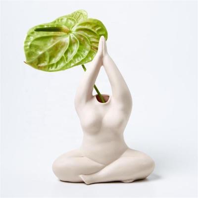 China Nordic European Custom Bud Breath Naked Women In Poses Home Decor Ceramic Vase for sale