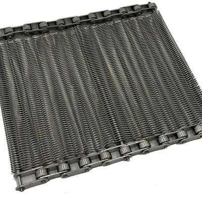 China Food Industry Stainless Steel Wire Metal Mesh Conveyor Belt Heat Resistant Spiral Weave for sale