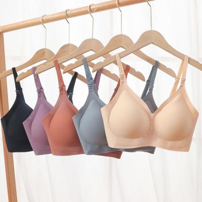 China Women Antibacterial Underwear For Pregnant Women Comfortable Without Underwire Before Puerperal Button Open Pregnancy Nursing Bra for sale