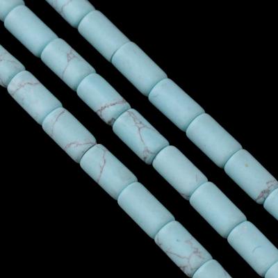 China Fashion Jewelry Hot Selling Popular Gemstone Loose Beads Synthetic Turquoise Blue Tubes for sale