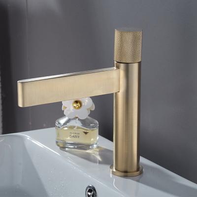 China XZK012 Modern Golden Faucet Single Hole Gold Metered Cold And Hot Water Tap Basin Faucet Mixer Taps for sale