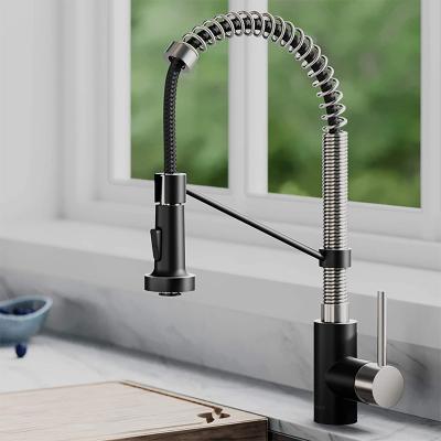 China Thermostatic Faucets Flexible Spring 304 Stainless Steel Pull Out Kitchen Taps Faucet for sale