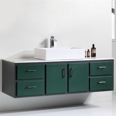 China 2021 Modern Bathroom Storage Cabinet With Sink Modern Bathroom Vanity With LED Lighting Custom Mirror Bathroom Fixture for sale