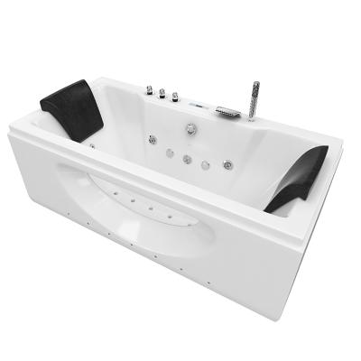 China Free Control Luxury Square Smart Large Size Acrylic Massage Waterfall Spa Whirlpool Bathtub for sale