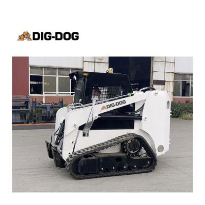 China Building Material Shops Mini Small Tracked Skid Steer Loader With Brush Cutter And Dozer Blade for sale