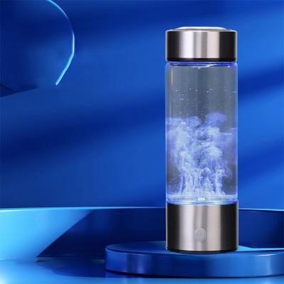 China Outdoor Level Up Alkaline Hydrogen Water Bottle Hydrogen Water Bottle Hydrogen Ionizer Hydrogen Water Generator Filter With Glass Bottle for sale