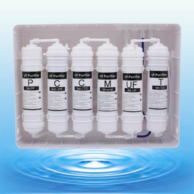 China Hotel 6 Stage UF Membrane Water Filter UF Water Purifier Under Home Sink Resin Water Filter Price for sale