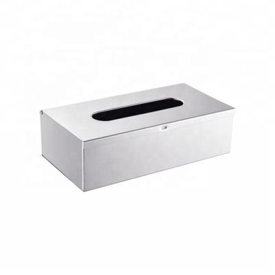 China Viable Custom Printed Rectangle Container Mirror Polishing Stainless Steel Metal Tissue Paper Box for sale