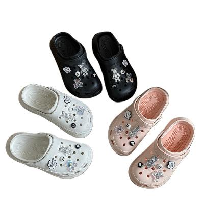 China Breathable EVA Material Manufacturers Point Women's Garden Sandals With Holes Portable Slippers DIY Accessories Collocation for sale