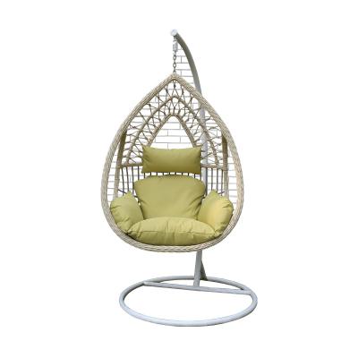 China YASN HWQQ027 Durable Patio Swings Rattan Egg Double Hanging Swing Chair With Metal Stand for sale