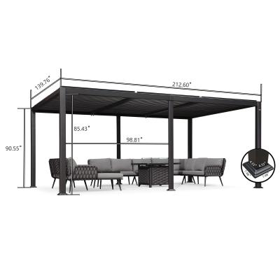 China YASN ZYP016 Sun Shade Heavy Duty Aluminum Gazebo Patio Pergola Outdoor Hardtop Louvered Aluminum Gazebo for sale