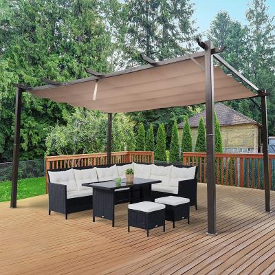 China YASN ZYP002 Gray Patio Outdoor Luxury Aluminum Prieel Pavilion Cozy Garden Gazebo with PU Coating for sale