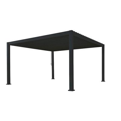 China YASN ZYP015 All Weather Gazebo Black Outdoor Aluminum Louvered Pergola Canopy Gazebo for sale