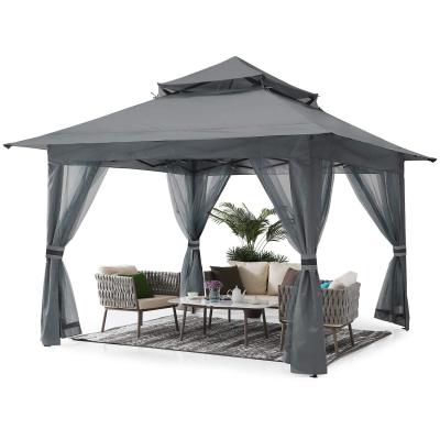 China Fabric YASN ZYP008 Outdoor Luxury Aluminum Garden Gazebo Outdoor Garden Gazebo With Insect Net for sale