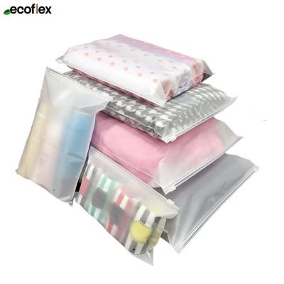 China Recyclable Wholesale Reusable Plastic Clothes Garment Packaging Zipper Bag Eco Apparel Bag With Zip Lock for sale