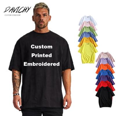 China 2021 Summer Mens Heavy T-shirts Mens Anti-Wrinkle T-shirt Cotton Oversized Thick Fit Heavy T-shirt for sale