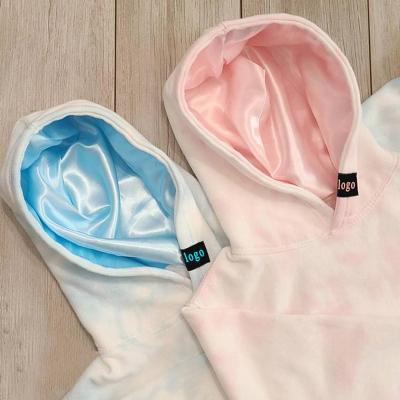 China Custom Made Unisex Anti-Shrink Satin Striped Fashion Tye Dye Hoodies Pullover Men's Big Hoods Oversized Hoodie for sale