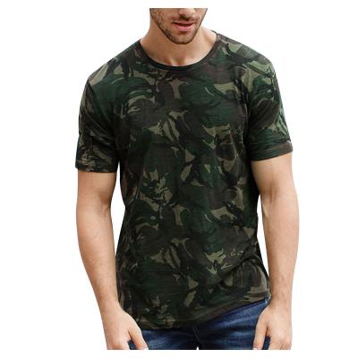 China Wholesale Custom Men's Short Sleeve T-shirt Fashion Gym T-shirt Camouflage Printing Round Neck Cotton T-shirt for sale