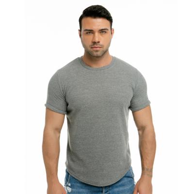 China Anti-Shrink Custom Design Fashion Short Casual Cotton 100% Round Neck Solid Color Round Neck Men Single Sleeve T-Shirt for sale