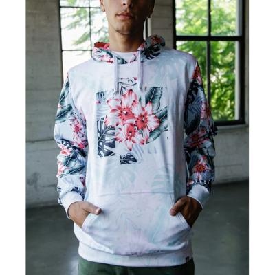 China high quality Anti-wrinkle graphic pullover custom printed sweatshirt men's unisex long sleeve coats flower shape kangaroo pocket hoodies for sale