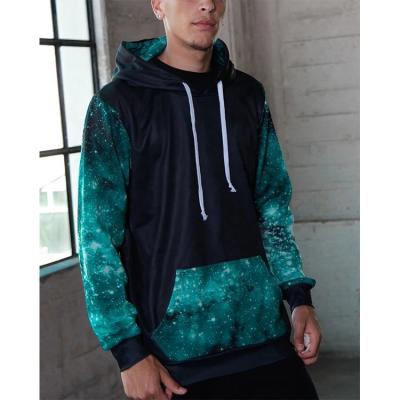 China Wholesale Fashion Star Shiny Graphic Oversized Hoodie Custom Colorblock Anti-shrink Sweatshirt Mens Stain Men Coats Pullover for sale