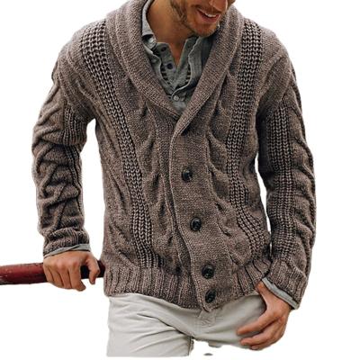 China Anti-wrinkle 2021 oversized autumn knitted long sleeve hooded men's knitwear men's sweaters cardigan sweater solid color for sale