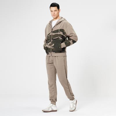 China New Trend Sweatsuit Breathable Men Sets Wholesale Camouflage Zipper Quilting Jacket Coats Casual Oversized Men Hoodie Set for sale