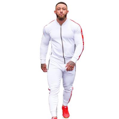 China New Trend Viable Men Jogging Suits Solid Full Zipper Slim Fit Sweatsuit Patchwork Zipper Pocket Printed Plus Size Jogger Set for sale